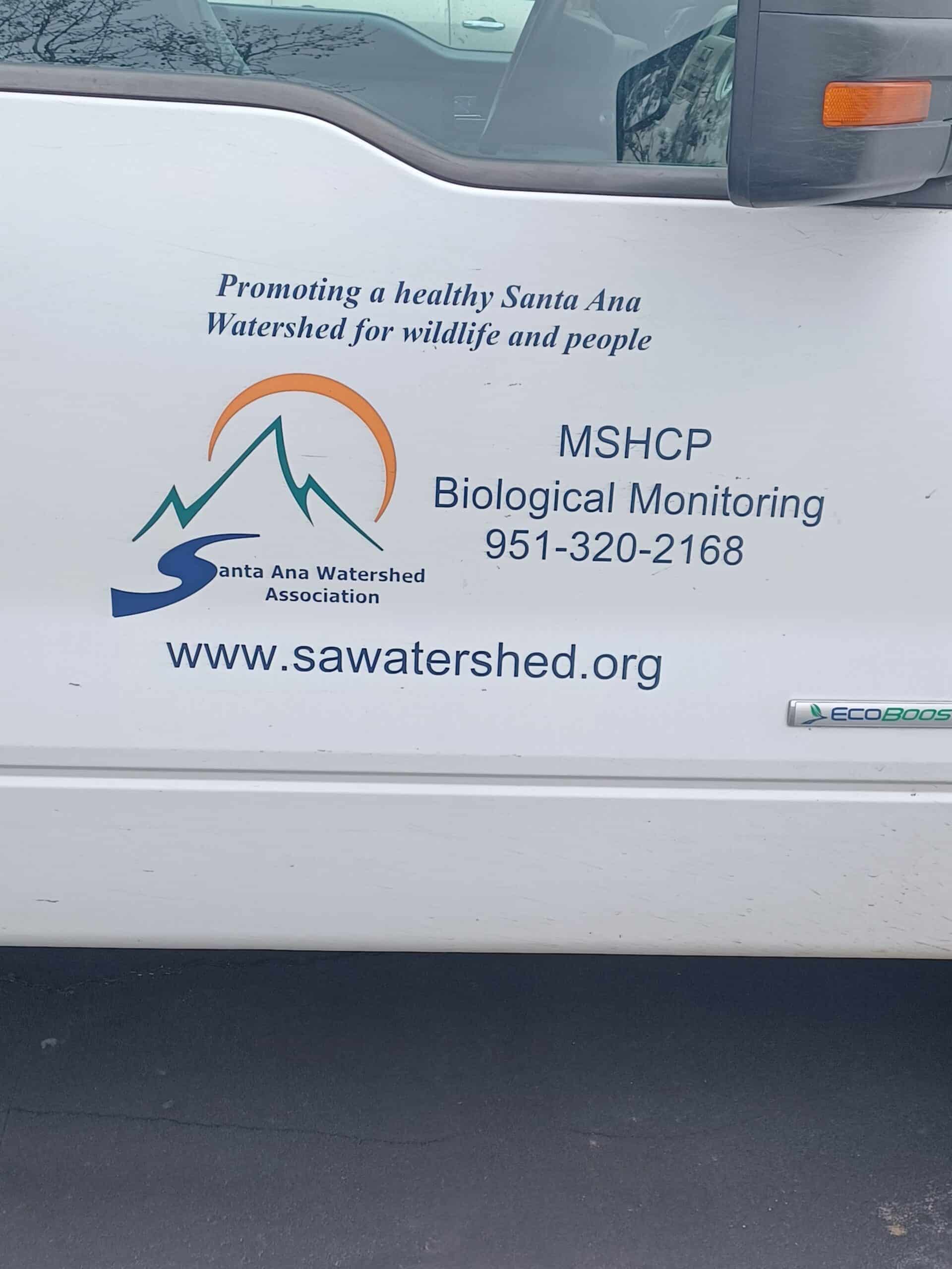 Santa Ana Watershed Association biological monitoring truck closeup
